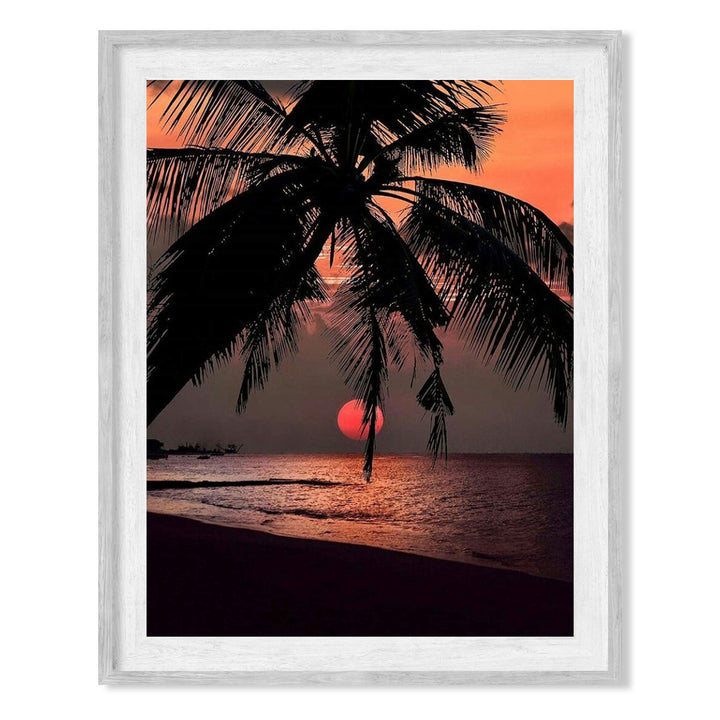 Orange Sunset Palm Trees- 8 x 10&