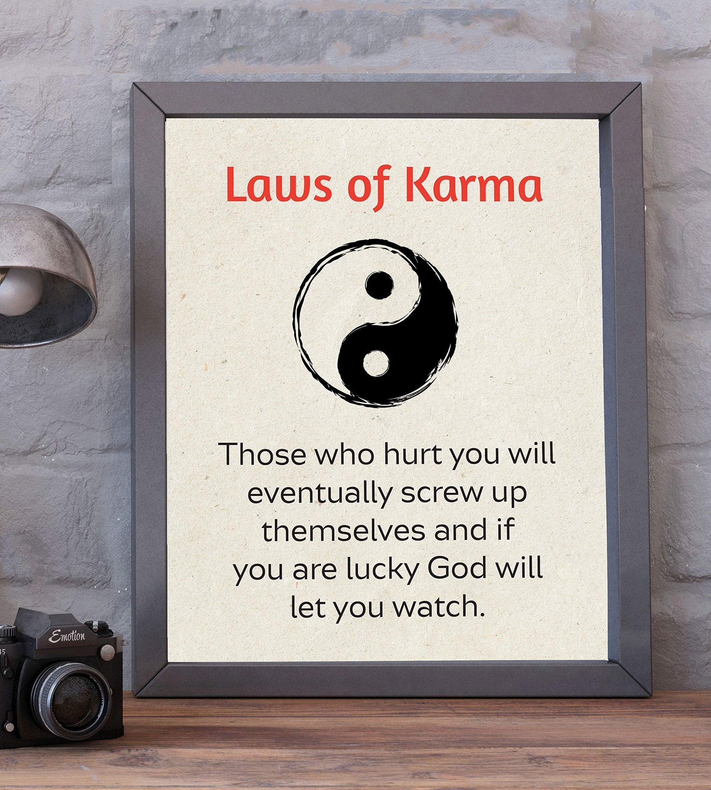 Laws of Karma Spiritual Quotes Wall Art- 8 x 10" Modern Inspirational Wall Print with Yin Yang Sign-Ready to Frame. Home-Studio-Office D?cor. Great Reminders on Karma. Makes a Perfect Zen Gift!
