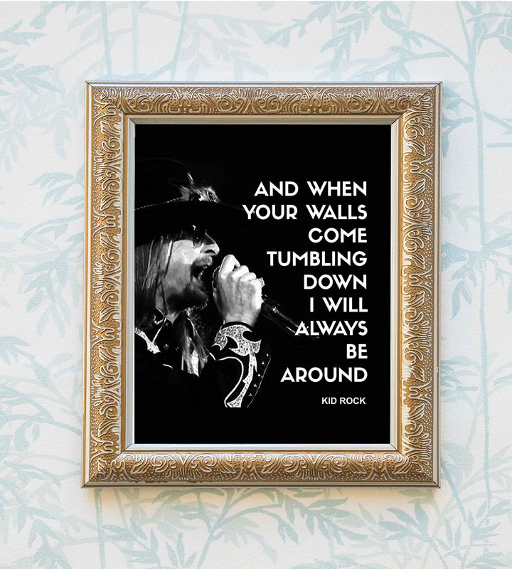 When The Walls Come Tumbling Down-Kid Rock"Only God Knows Why" Song Lyrics Wall Art -8 x 10" Rock Music Poster Print-Ready to Frame. Home-Office-Studio-Bar-Cave Decor. Perfect Gift for Fans!
