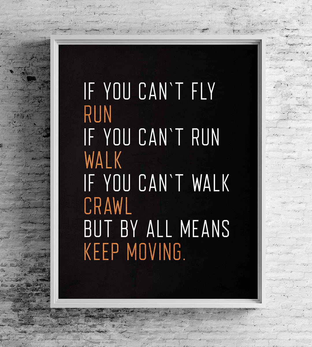 ?By All Means Keep Moving?-Motivational Quotes Wall Art-8 x 10" Exercise-Fitness Poster Print-Ready to Frame. Modern Typographic Design. Home-Office-Dorm Decor. Perfect Motivation for the Gym!