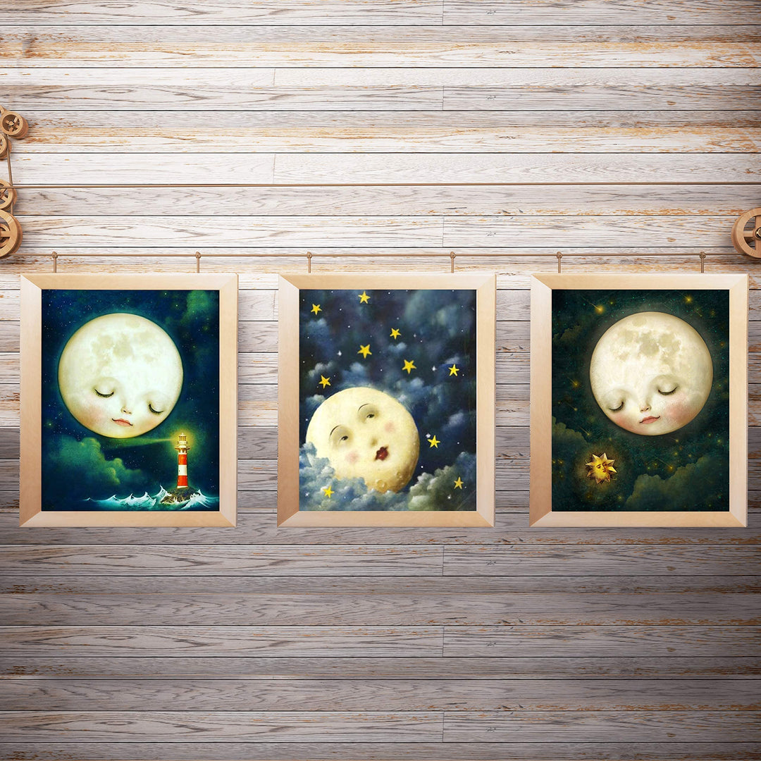 Goodnight Sweet Moon &amp; Stars- 3 Image Set- 8 x 10&