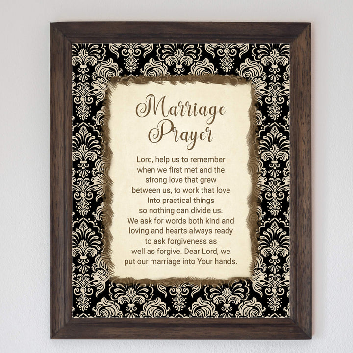 Marriage Prayer-Inspirational Christian Wall Art Decor -8 x 10" Rustic Typographic Print-Ready to Frame. Great Engagement-Bridal Shower-Wedding Gift. Perfect Advice for Newlyweds-Spouses-Partners!