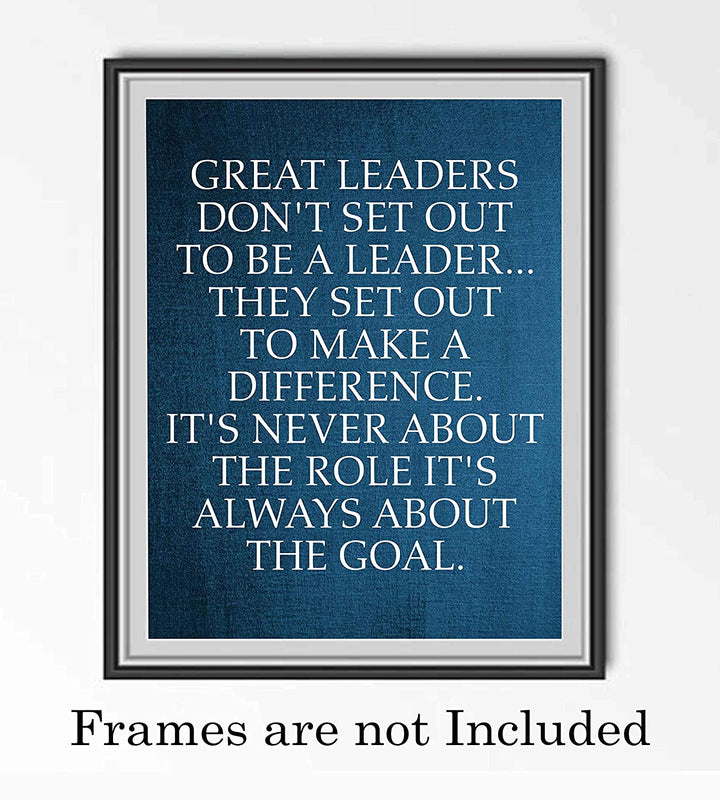 "Great Leaders Set Out to Make a Difference" -Motivational Quotes Wall Art-8 x 10"