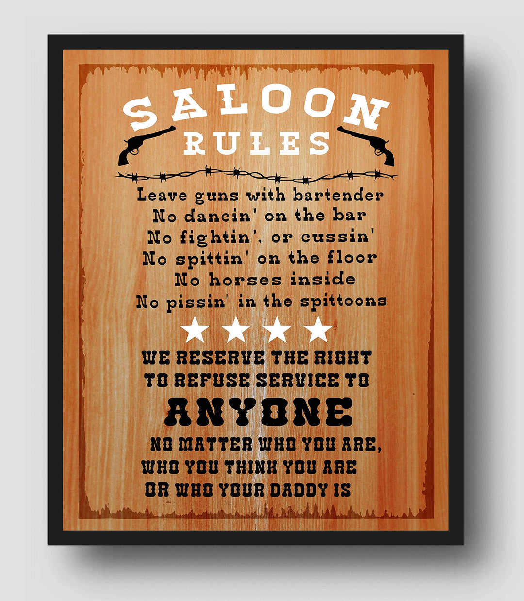 Saloon Rules-"No Dancin&