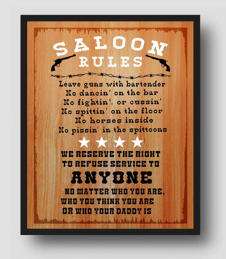 Saloon Rules-"No Dancin&