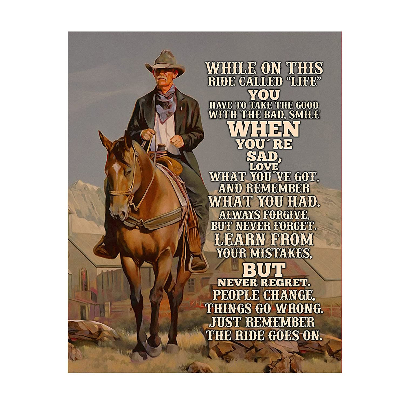 "On This Ride Called Life-Take the Good With the Bad" Inspirational Wall Art-11x14"