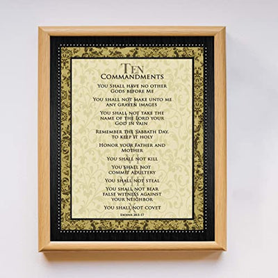 "The Ten Commandments"-Exodus 20:3-17-Bible Verse Wall Art-11 x 14"