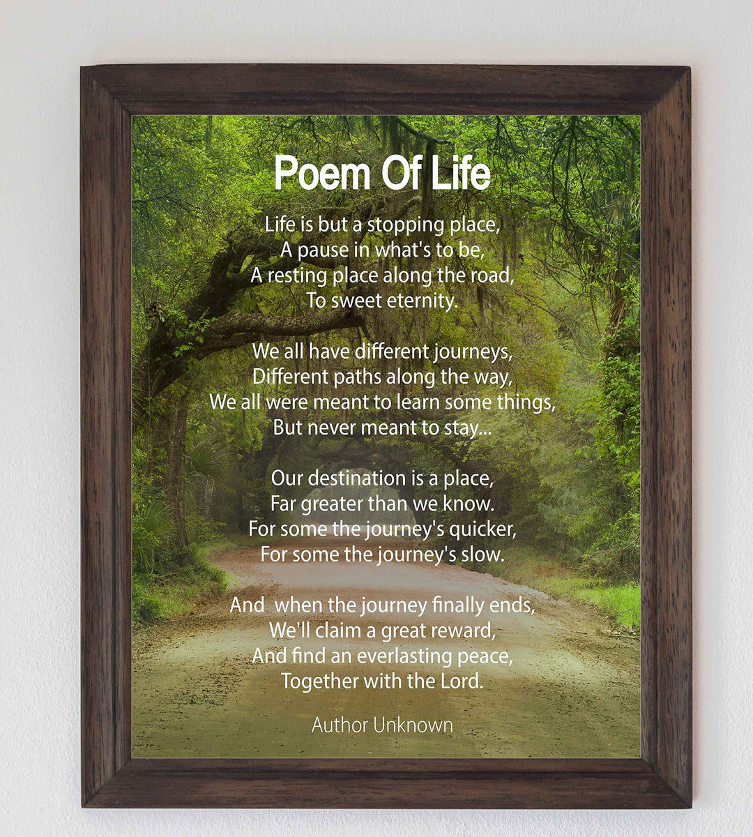 Christian Grad Gifts - Poem of Life Wall Art for Home &amp; Church
