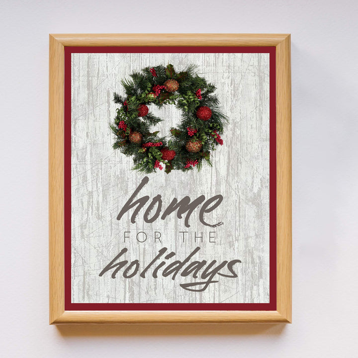Home for the Holidays Rustic Holiday Wall Art Sign -11 x 14" Christmas Song Art Print -Ready to Frame. Typographic Home-Welcome-Kitchen-Farmhouse Decor. Merry Decoration for All! Printed on Paper.
