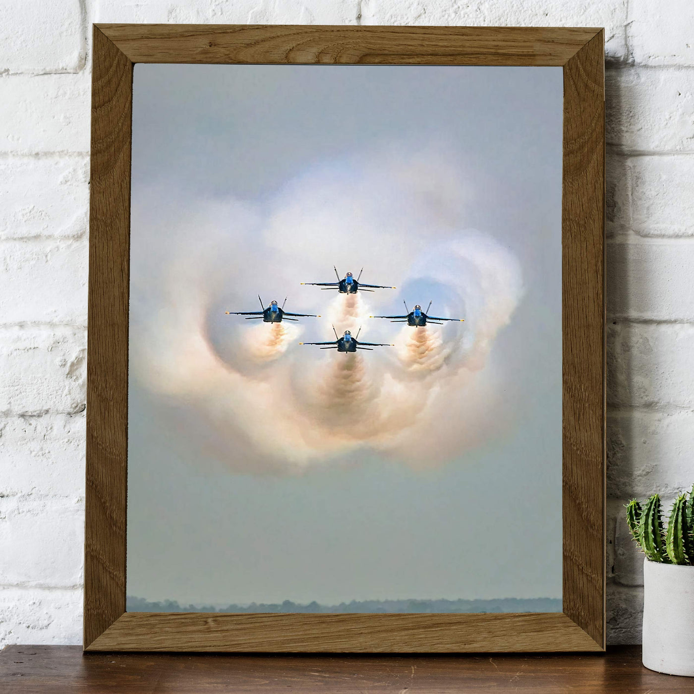 US Navy"Blue Angels In Action" Wall Art -8 x 10" Military Fighter Jets Photo Print -Ready to Frame. Military Aircraft Wall Decor for Home-Office-Game Room-Garage-Cave! Great Gift for Veterans!