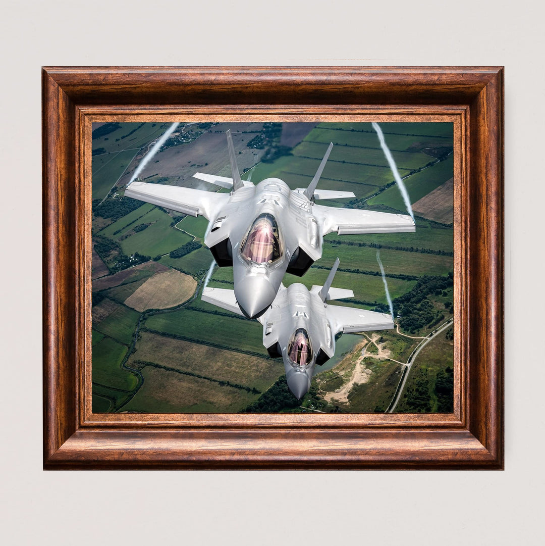 F-35 Lightning II Fighter Jet -10x8" Military Aircraft Wall Print -Ready to Frame. Home-Office-School Decor. Perfect Sign for Game Room-Garage-Cave! Great Gift for Active Duty Military &amp; Veterans!