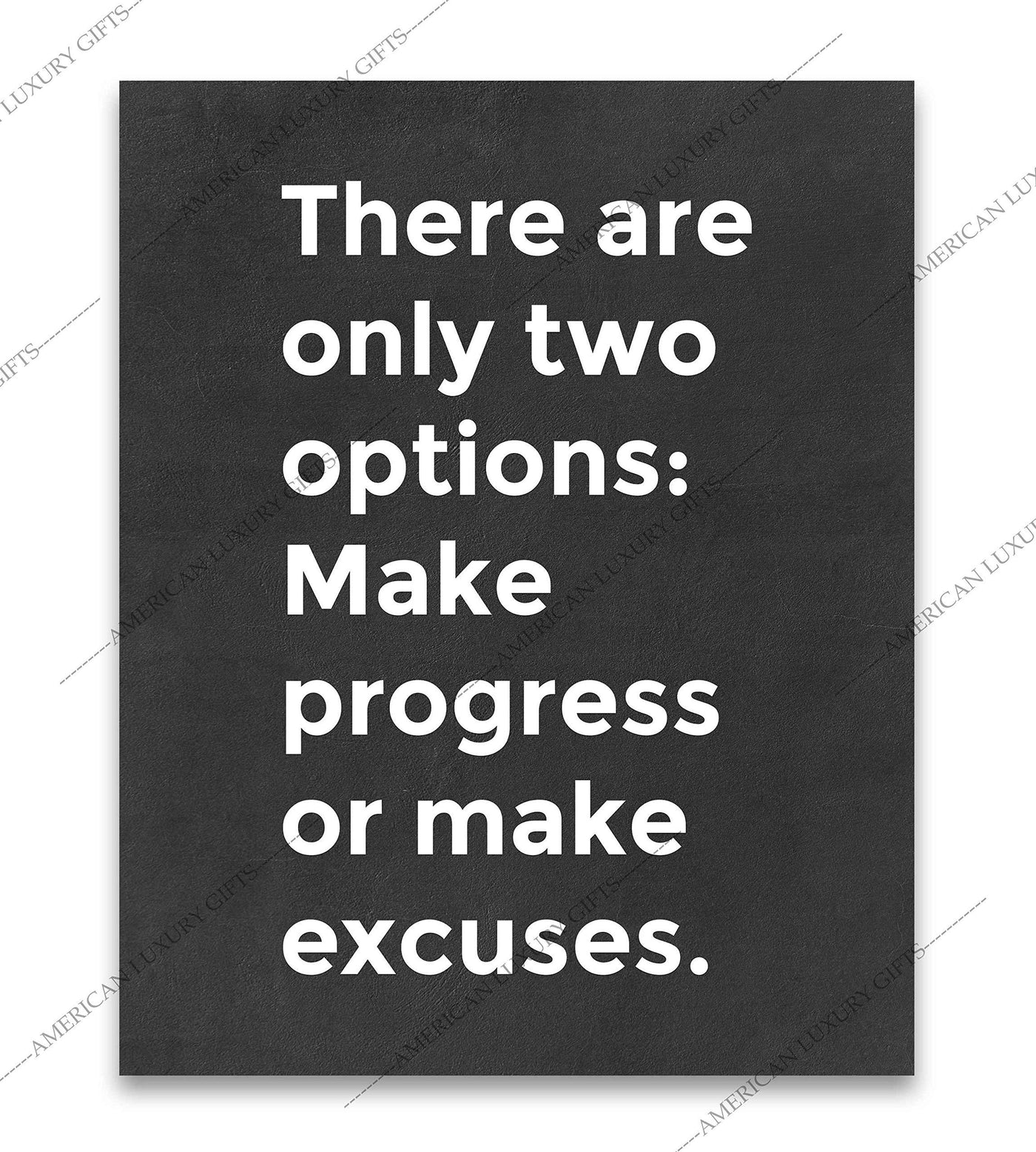?Only Two Options: Make Progress or Excuses? Motivational Quotes Wall Art -8 x 10" Modern Poster Print-Ready to Frame. Inspirational Decor for Home-Office-School-Gym. Great Sign for Motivation!