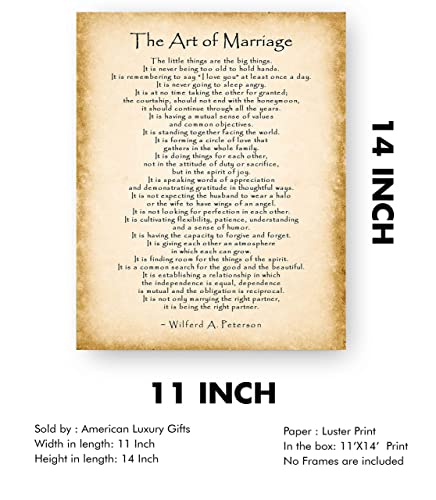 "The Art of Marriage"-Love &amp; Marriage Wall Art-11 x 14"