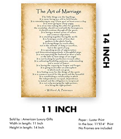 "The Art of Marriage"-Love & Marriage Wall Art-11 x 14"