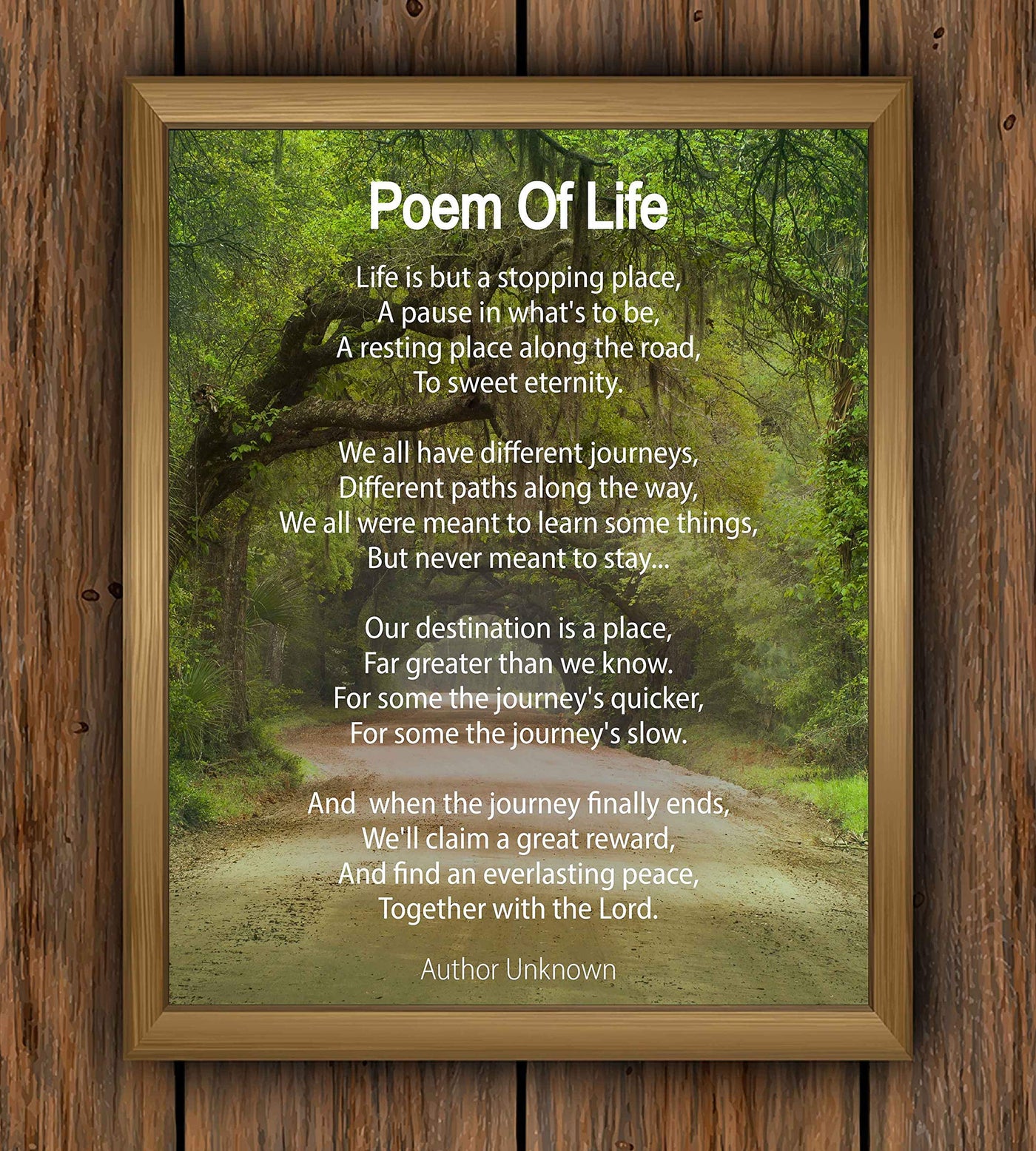 Poem Of Life Inspirational Christian Wall Art -8 x 10" Modern Typographic Poster Print-Ready to Frame. Spiritual Home-Office-Church Decor. Perfect Graduation Gift! Reminder-Life Is A Journey!