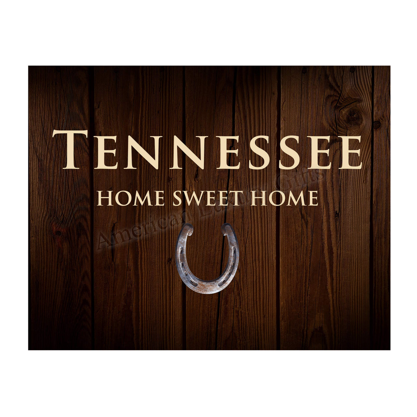 Tennessee-Home Sweet Home State Wall Decor -10 x 8" Country Rustic Family Art Print-Ready to Frame. Home-Office-Welcome-Farmhouse Decor. Perfect Southern Housewarming Gift! Printed on Photo Paper.