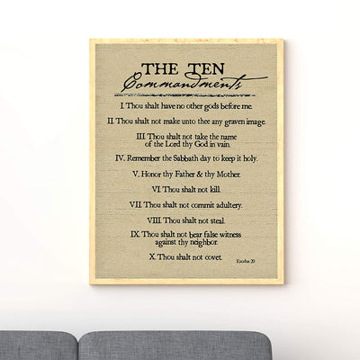 "Ten Commandments"-Exodus 20 -Bible Verse Wall Art-11 x 14"