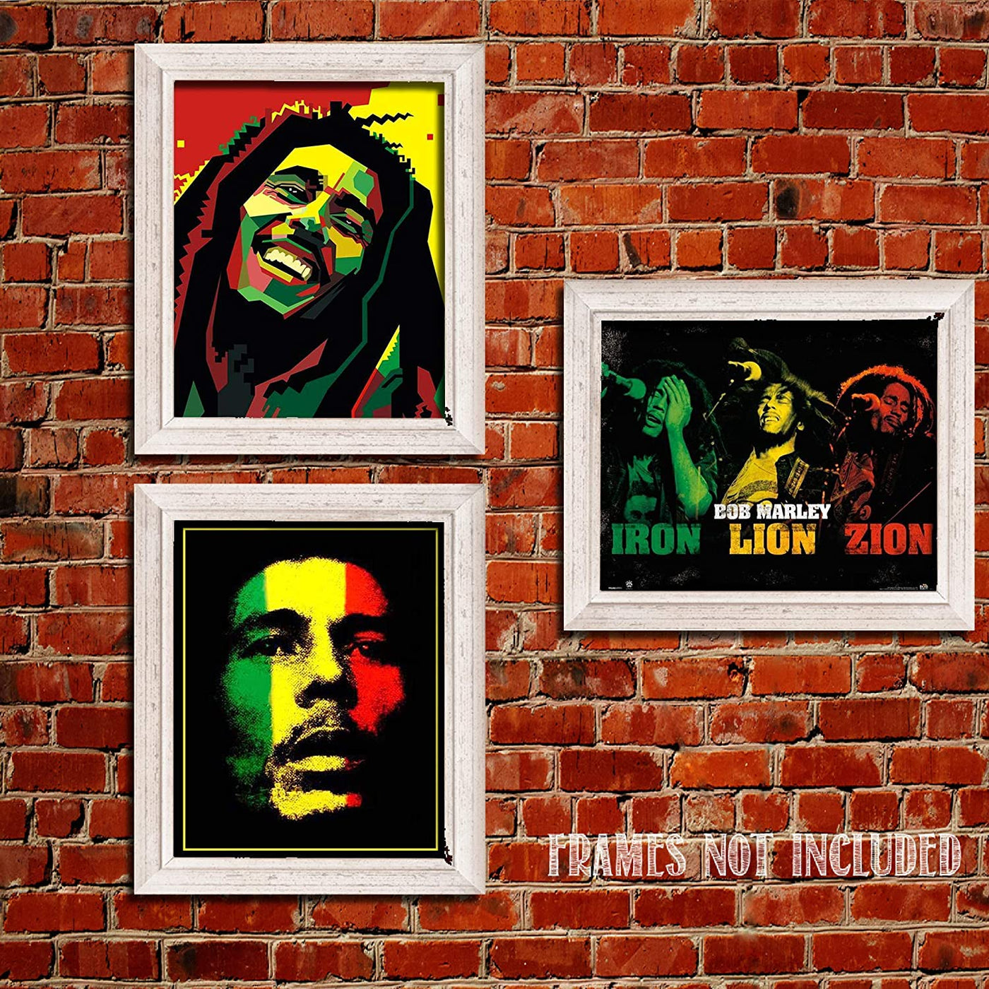 Bob Marley-Silhouettes Wall Art Set-3 Watercolor Abstract-8 x 10"