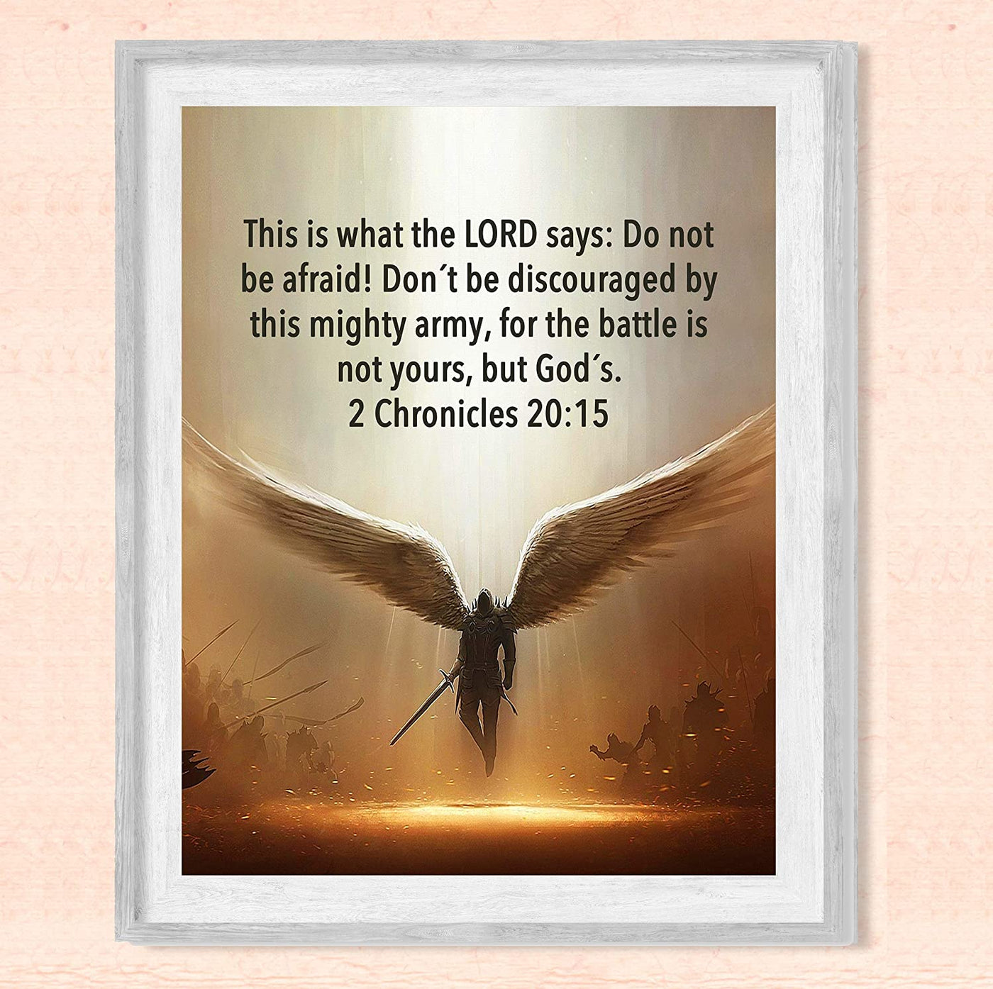 "The Battle Is Not Yours, But God's"-2 Chronicles 20:15-Bible Verse Wall Art -8x10"