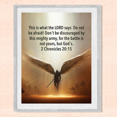 "The Battle Is Not Yours, But God's"-2 Chronicles 20:15-Bible Verse Wall Art -8x10"