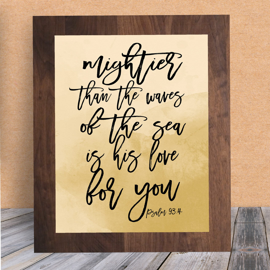 Mightier Than the Waves of the Sea-Bible Verse Wall Art -8x10" -Religious Scripture Print -Ready to Frame. Christian Home-Office-Church Decor. Great Inspirational Gift of Faith! Psalm 93:4