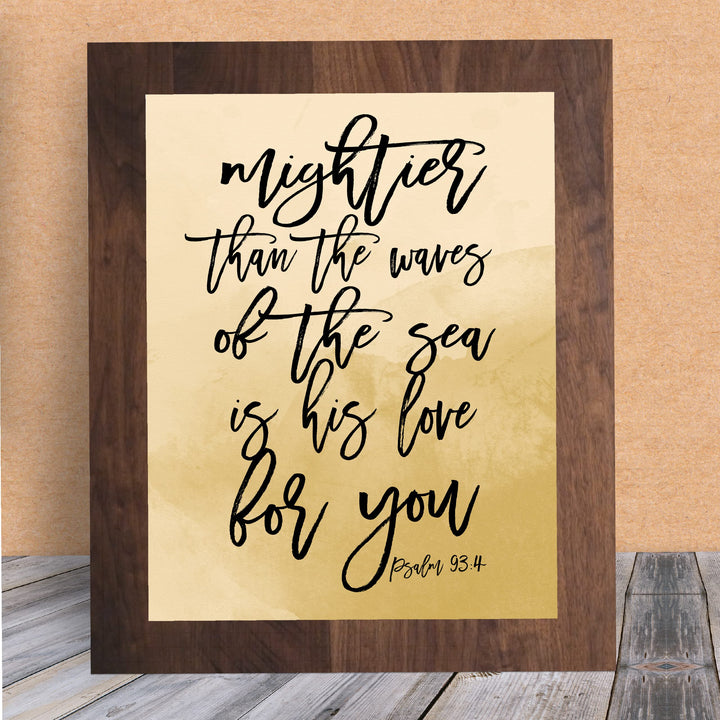 Mightier Than the Waves of the Sea-Bible Verse Wall Art -8x10" -Religious Scripture Print -Ready to Frame. Christian Home-Office-Church Decor. Great Inspirational Gift of Faith! Psalm 93:4