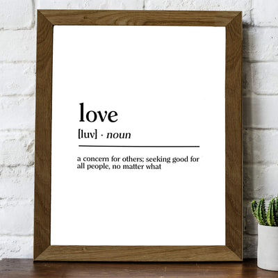 Definition of Love Inspirational Gifts of the Spirit Wall Art -8x10" Modern Christian Print-Ready to Frame. Typographic Design. Home-Office-Farmhouse-Church Decor. Great Wedding-Bridal Shower Gift!