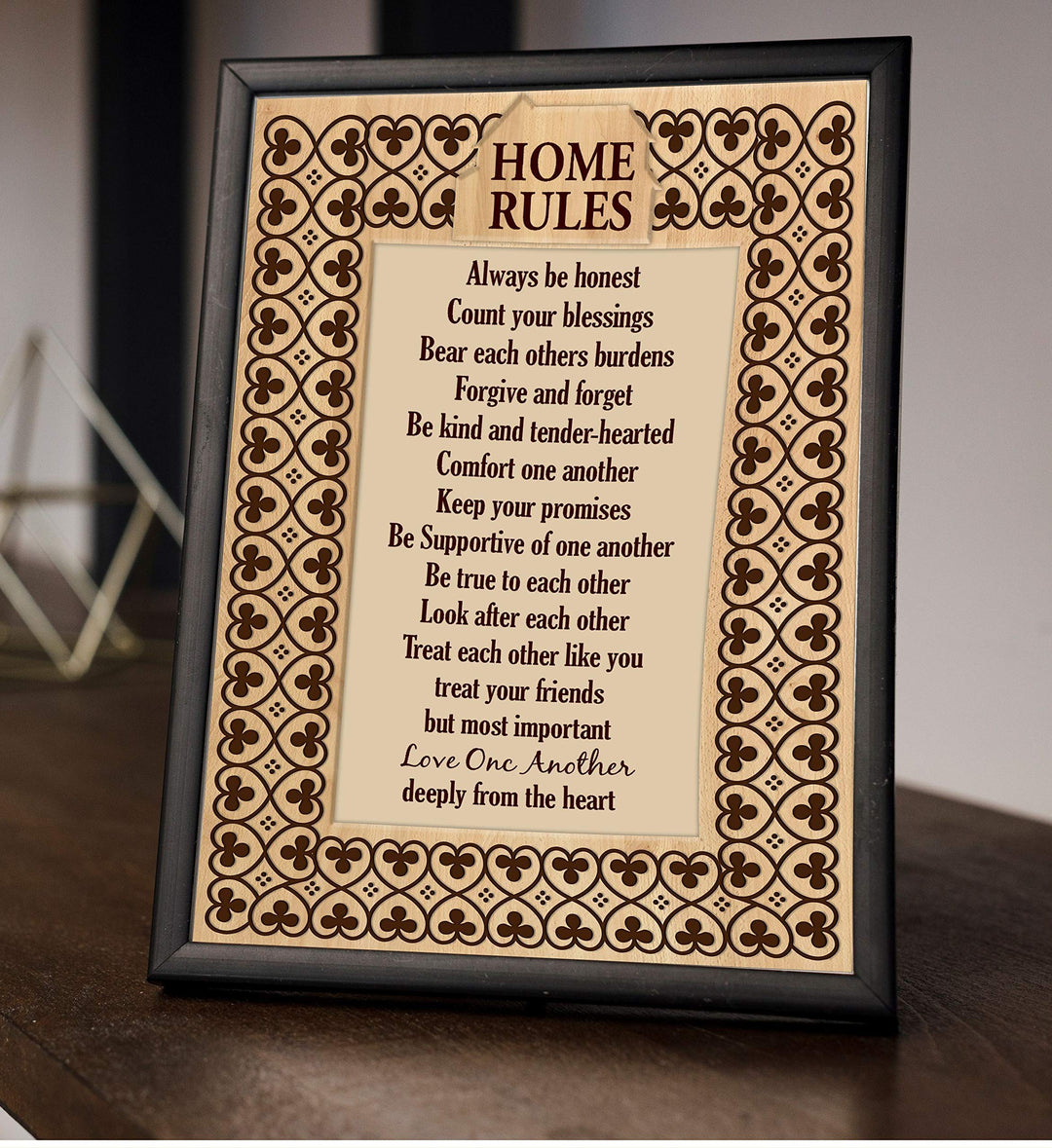 Home Rules-Love One Another-8 x 10" Family Wall Art Sign-Ready to Frame. Modern Inspirational Poster Print for Home-Office-Family Room Decor. Perfect Gift for Mothers! Great House Rules to Live By!