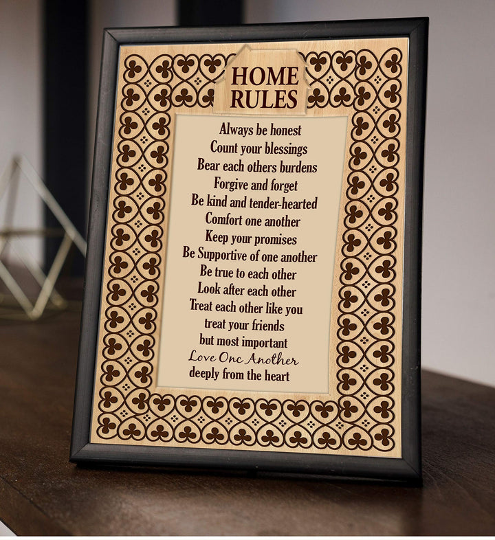 Home Rules-Love One Another-8 x 10" Family Wall Art Sign-Ready to Frame. Modern Inspirational Poster Print for Home-Office-Family Room Decor. Perfect Gift for Mothers! Great House Rules to Live By!