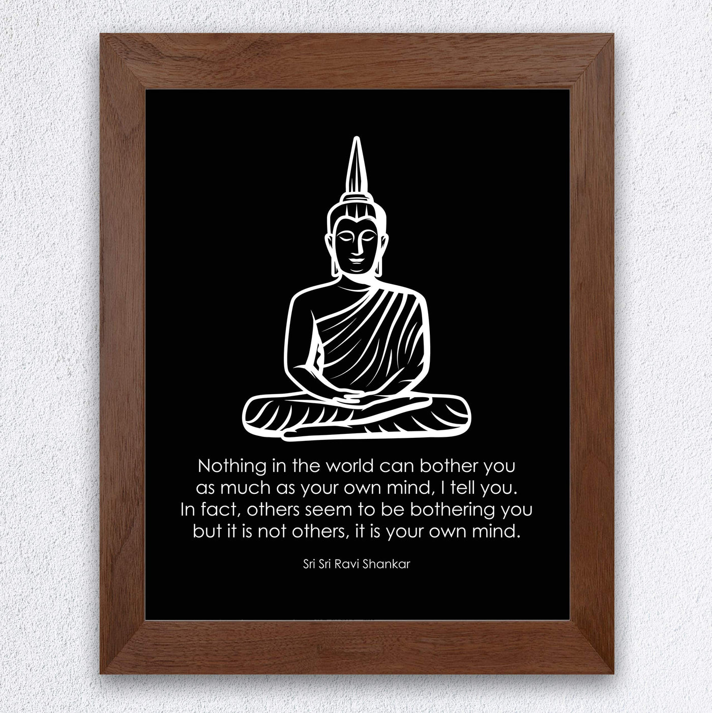 Nothing Can Bother You As Much As Your Own Mind- Inspirational Quotes Wall Art- 8 x 10" Spiritual Poster Print with Buddha Image-Ready to Frame. Home-Office-Studio-Spa Decor. Perfect Zen Gift!