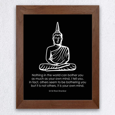 Nothing Can Bother You As Much As Your Own Mind- Inspirational Quotes Wall Art- 8 x 10" Spiritual Poster Print with Buddha Image-Ready to Frame. Home-Office-Studio-Spa Decor. Perfect Zen Gift!