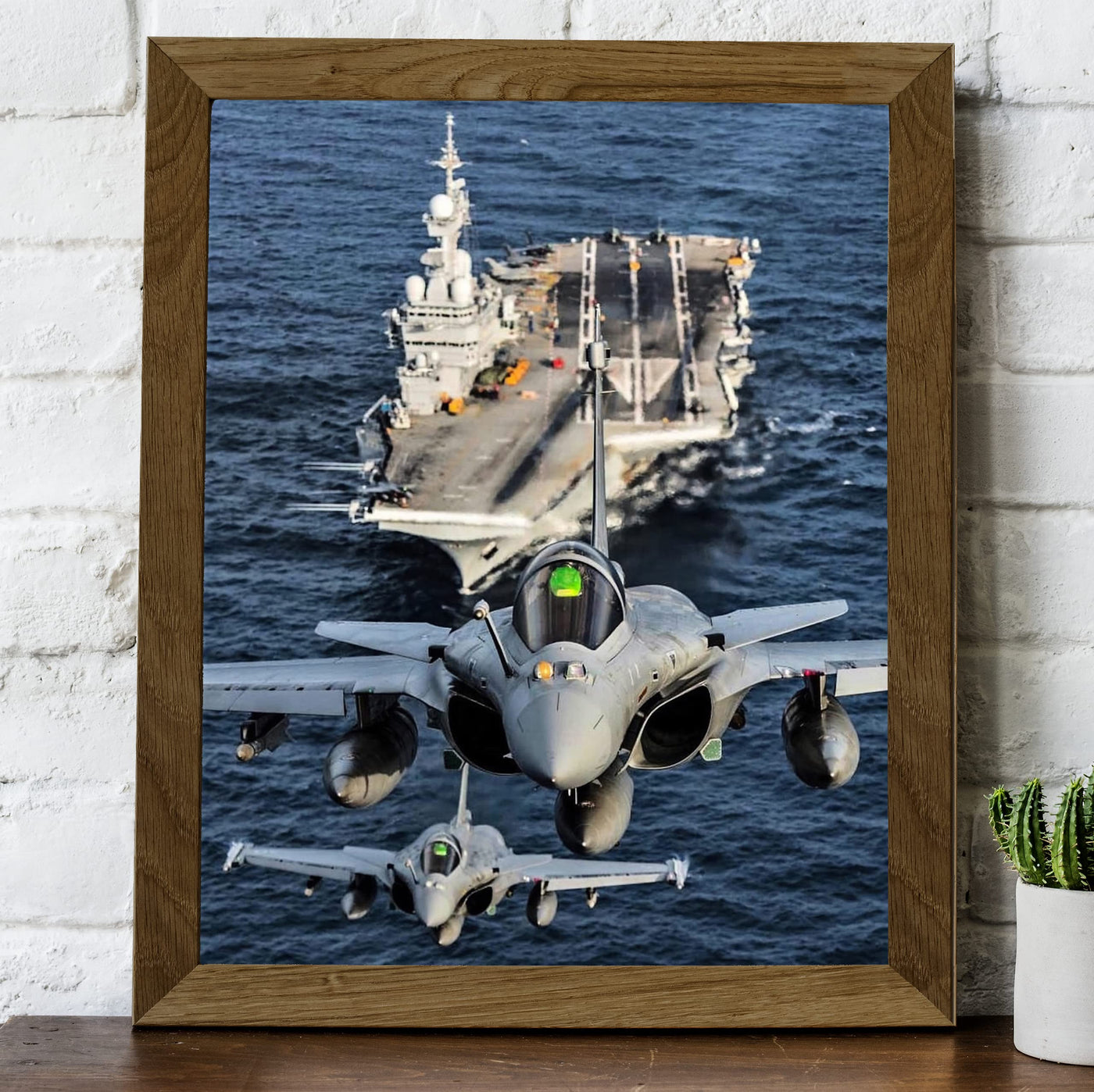Dassault Rafale Taking Off From Aircraft Carrier -French Fighter Jet Print -8x10" Military Plane Wall Decor -Ready to Frame. Home-Office-School Decor. Perfect Sign for Game Room-Garage-Cave Decor!