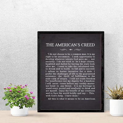 "The American's Creed"-Patriotic American Wall Art -11 x 14"