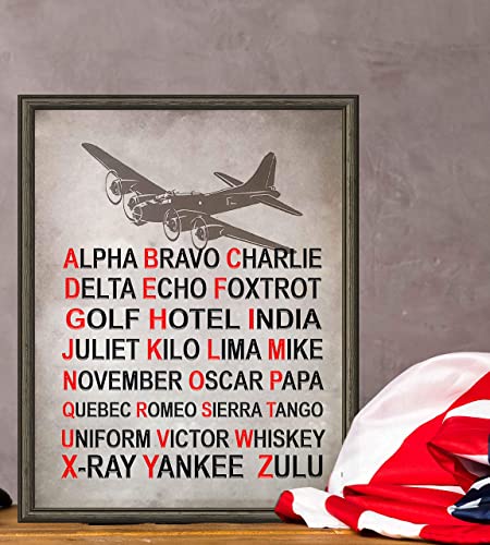 "Alpha Bravo Charlie"- Military Alphabet Wall Art Print- 8 x 10"