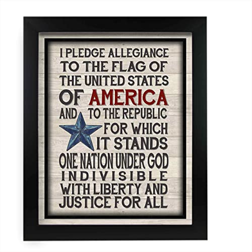 "I Pledge Allegiance to the Flag" -American Patriotic Wall Decor -11 x 14"