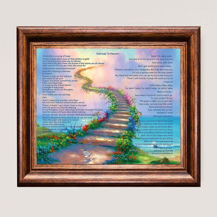Led Zeppelin Song Lyrics Wall Art- “Stairway To Heaven”- 10 x 8"