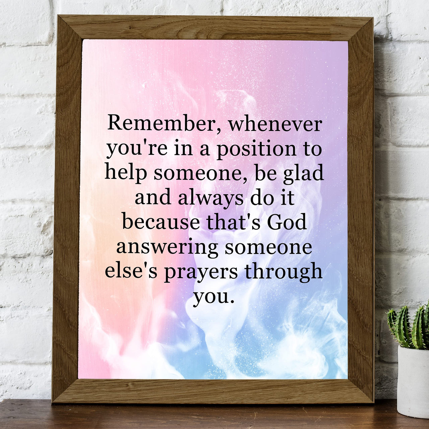 That's God Answering Someone Else's Prayer Through You-Inspirational Wall Decor -8 x 10" Christian Wall Art Print- Ready to Frame. Motivational Home-Office-Church Decor. Great Gift for Inspiration!