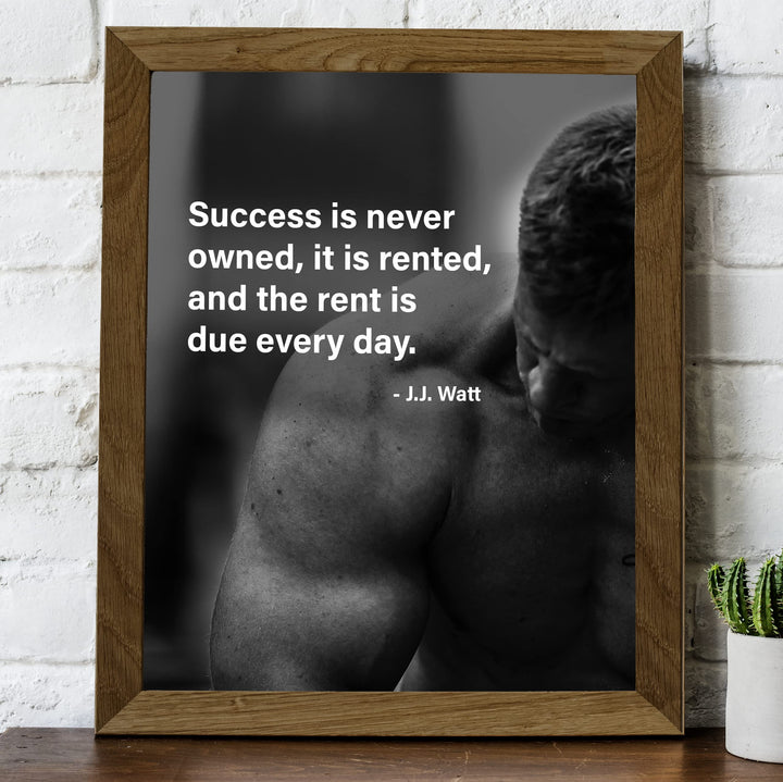 Success Is Leased &amp; Rent Due Every Day Motivational Wall Art Decor -8 x 10" Inspirational Exercise Photo Print -Ready to Frame. Perfect Home-Office-Work-Desk-Gym Decor. Great Gift of Motivation!