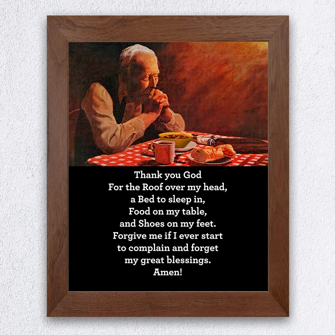 Thank You God for the Roof Over My Head Christian Prayer Wall Art -8 x 10" Inspirational Poster Print-Ready to Frame. Religious Home-Office-Studio-Church Decor. Great Motivational Gift of Faith!