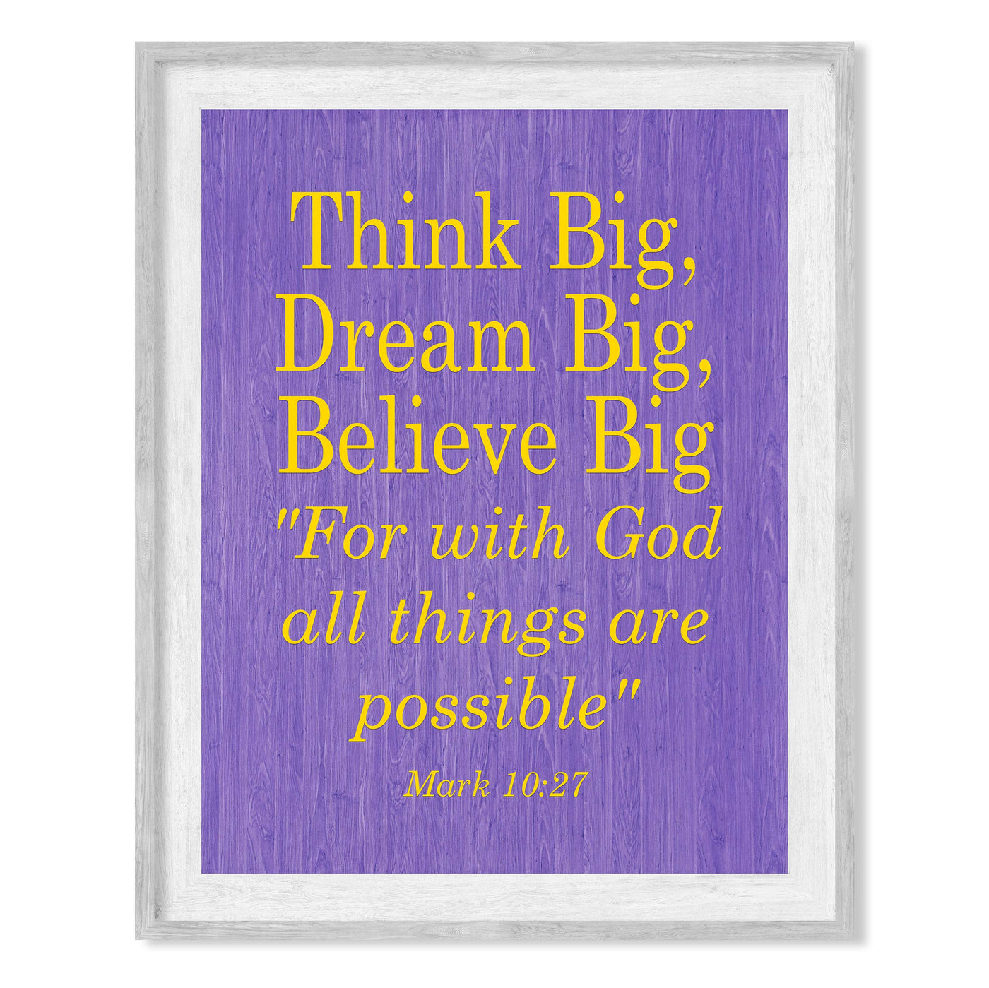 ?Think Big-For With God All Things Are Possible?-Mark 10:27-Bible Verse Wall Art-8x10" Christian Poster Print-Ready to Frame. Modern Typographic Design. Inspirational Home-Office-Church Decor.