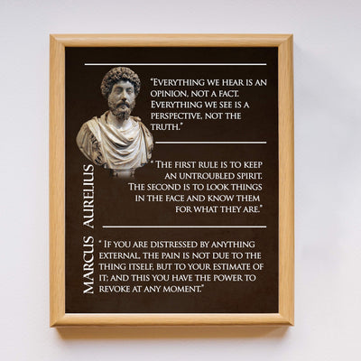 Marcus Aurelius-"First Rule Is To Keep An Untroubled Spirit"-11 x 14" Inspirational Quotes Wall Print-Ready to Frame. Old World Decor for Home-Office-Classroom-Library. Great Philosophical Quotes!