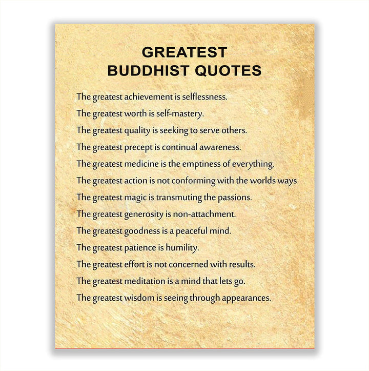 Greatest Buddhist Quotes Inspirational Art Decor -"The Greatest Attributes"- 8 x 10" Wall Art Print-Ready to Frame. Spiritual Home-Office-Studio D?cor. Perfect Gift for Buddhism, Zen &amp; Inspiration.