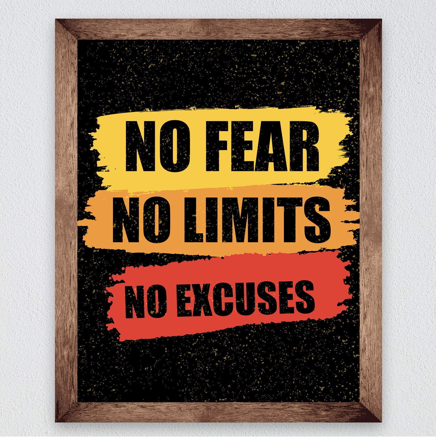 No Fear-No Limits-No Excuses-Motivational Gym Quotes -8 x 10" Exercise and Fitness Wall Art Print-Ready to Frame. Typographic Home-Office-Weight-Locker Room Decor. Perfect Sign for Motivation!