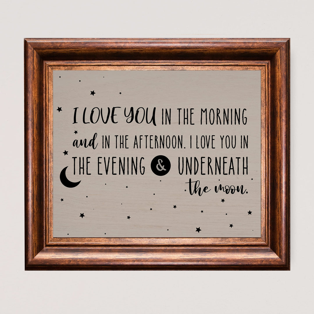 I Love You In the Morning &amp; In the Afternoon Inspirational Song Lyrics Wall Art -10x8" Nursery Rhymes Wall Print-Ready to Frame. Farmhouse Decor for Home-Nursery-Kids Bedroom-Play Room. Great Gift!