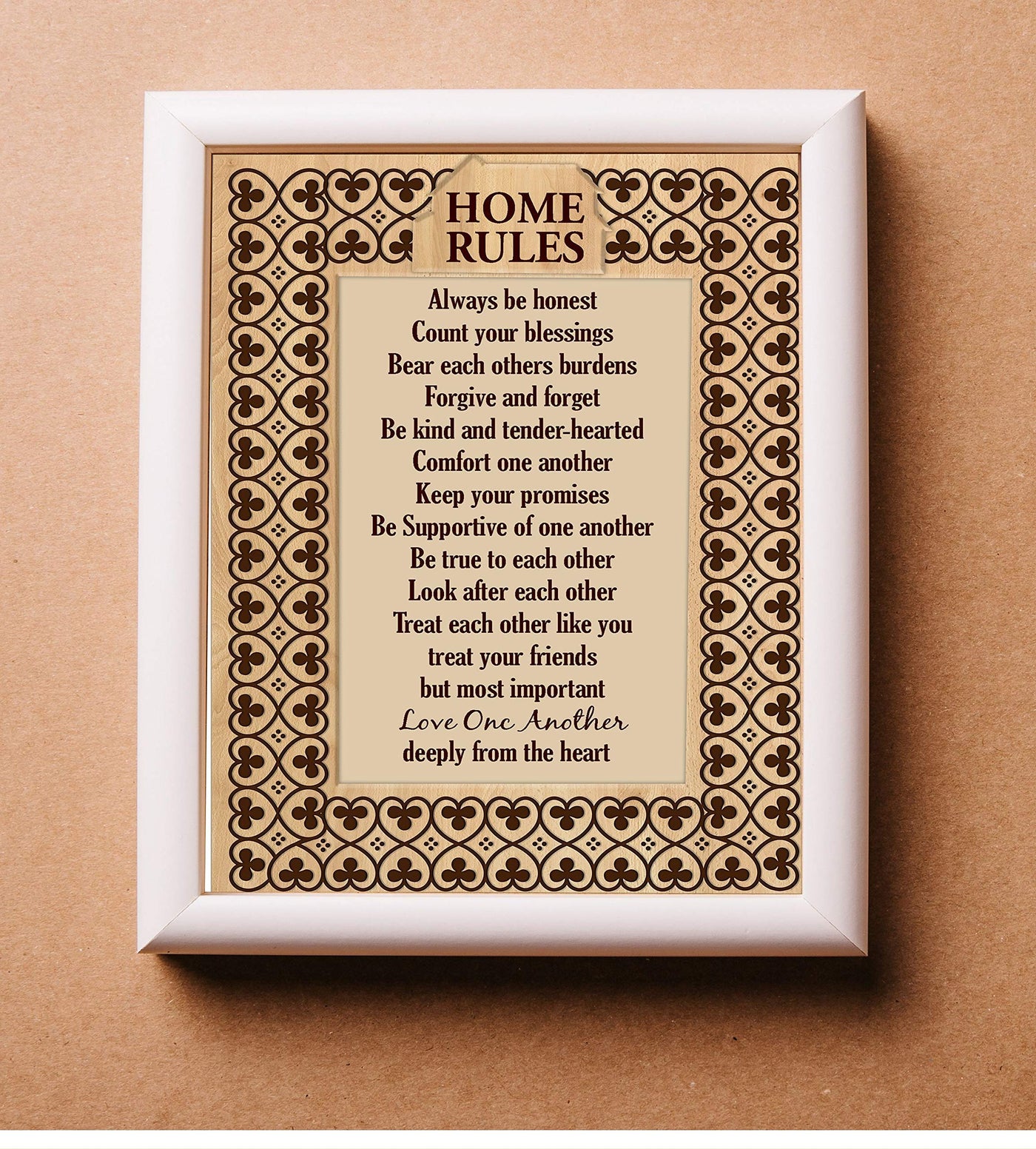 Home Rules-Love One Another-8 x 10" Family Wall Art Sign-Ready to Frame. Modern Inspirational Poster Print for Home-Office-Family Room Decor. Perfect Gift for Mothers! Great House Rules to Live By!