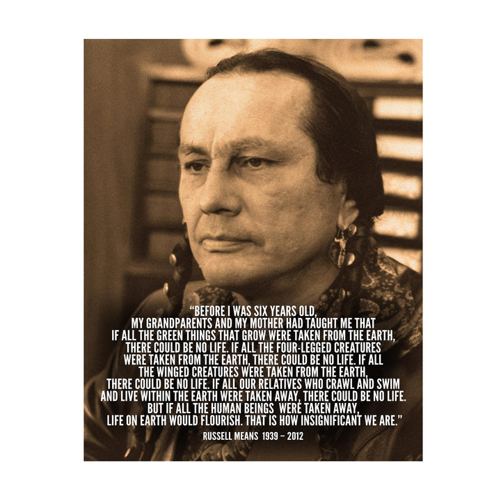 That Is How Insignificant We Are-Russell Means, Oglala Dakota Nation- Inspirational Native American Wall Art Print-11 x 14"-Ready to Frame. Spiritual Home-Office Decor. Great Life Lesson-Reminder!