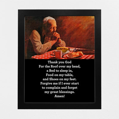 Thank You God for the Roof Over My Head Christian Prayer Wall Art -8 x 10" Inspirational Poster Print-Ready to Frame. Religious Home-Office-Studio-Church Decor. Great Motivational Gift of Faith!