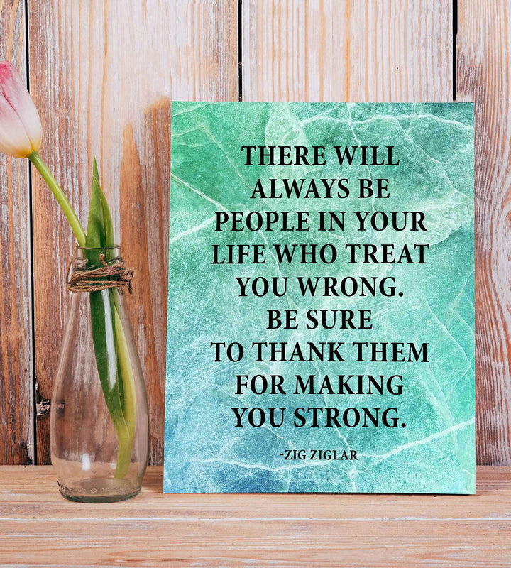 Zig Ziglar Quote-"Thank Them For Making You Strong"-Life Quotes Wall Art-8x10" Inspirational Typographic Print-Ready to Frame. Positive Home-Office-School Decor! Great Classroom Sign for Inspiration!