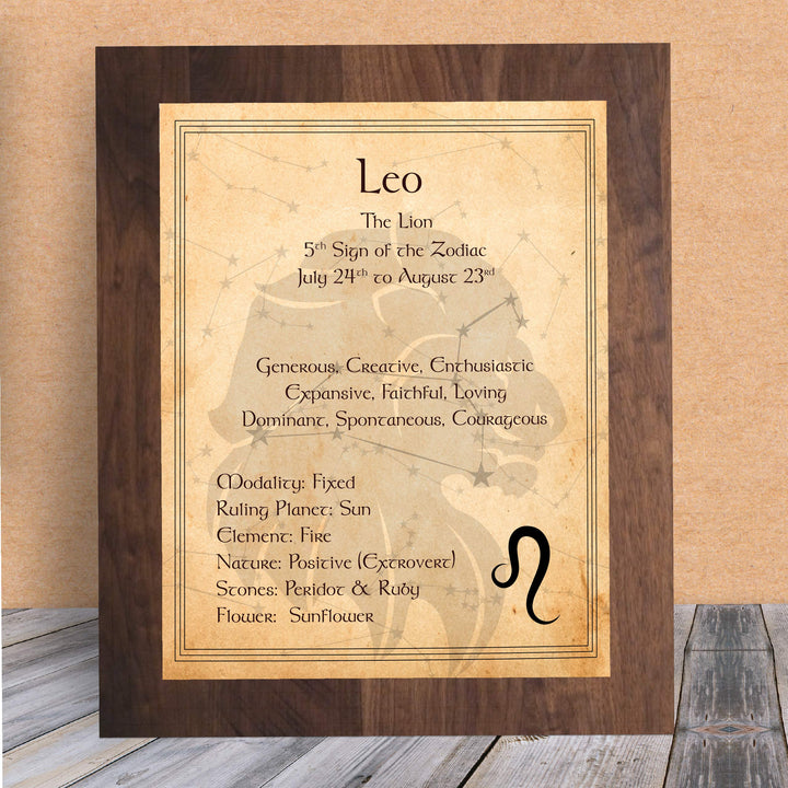 Leo-The Lion- Zodiac Sign Wall Art. 8 x 10" Print Wall Print-Ready to Frame. Constellation Design-Astrology Decor for Home-Office-Bedroom. Horoscope&