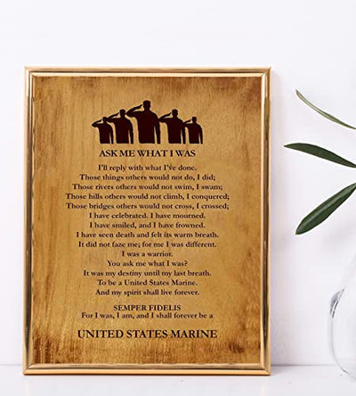 "Ask Me What I Was-Always A United States Marine"-Marine Corps-Wall Art- 8 x 10"